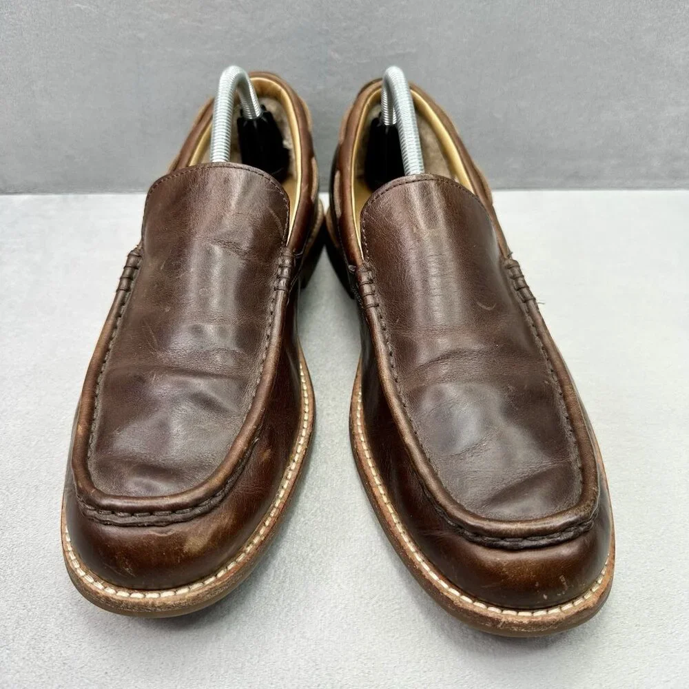 UGG Via Ponte Mens Size 9.5 Loafers Brown Suede Slip-On Comfort‎ Lined Slippers